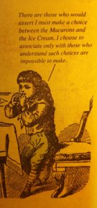 Bonus copywriting lessons for you alt text fans: You must acknowledge that vintage comics will always be a great way to grab a reader's attention. Cartoon of girl eating candy in Trader Joe's flyer