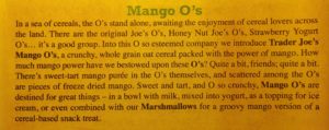 Copywriting lessons, number three: Storytelling will help you connect with customers. Screenshot of Trader Joe's flyer detailing the third of three copywriting lessons